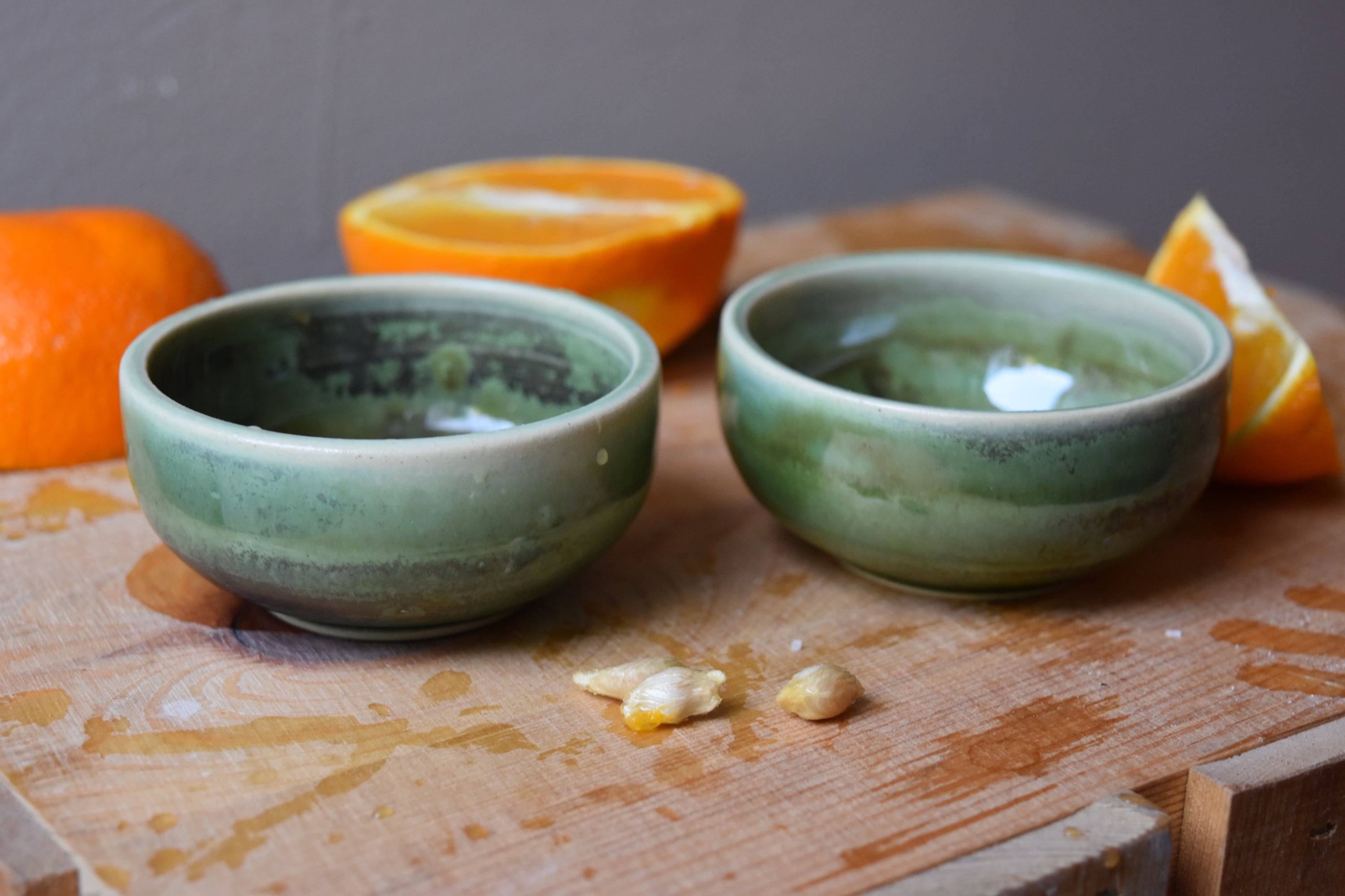 SOLD - Pair of Jade Pinch Bowls